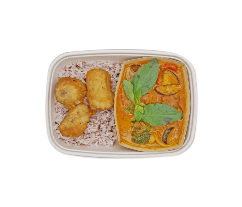 Rotes Curry mit veganem Huhn