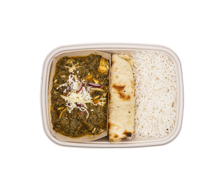 Spinat Curry mit hausgemachtem Rahmkäse Palak Paneer
